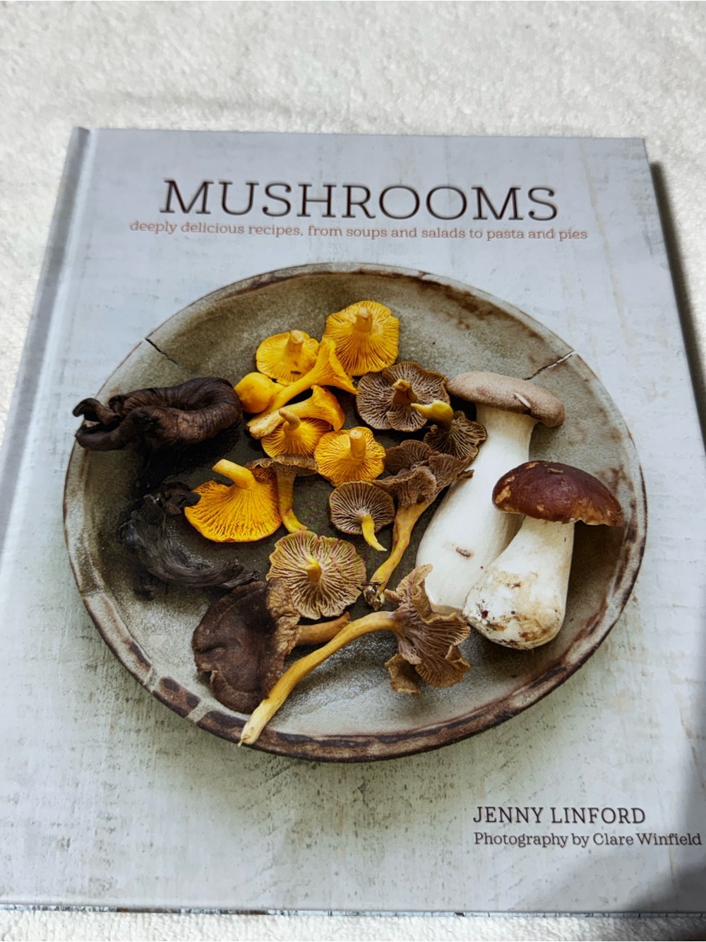 Mushrooms Cookbook by — White & Brown Cover